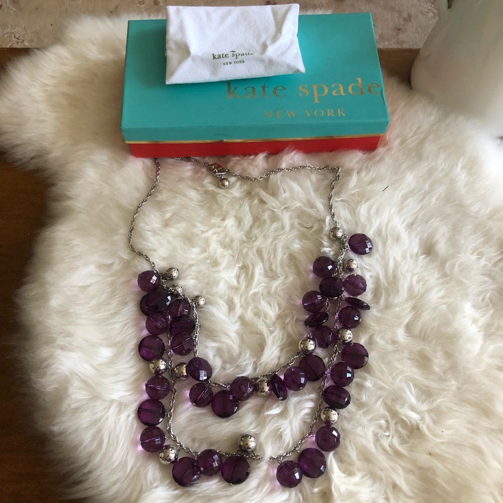Kate Spade NWOT Silver and Purple Necklace
